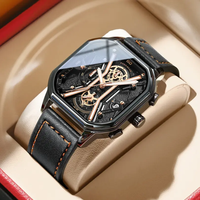 Reloj de pulsera de lujo para hombre, cronógrafo resistente al agua de alta calidad, relojes luminosos con fecha para hombre, reloj de cuarzo de cuero para hombre, militar 1 Reloj de pulsera de lujo para hombre, cronógrafo resistente al agua de alta calidad, relojes luminosos con fecha para hombre, reloj de cuarzo de cuero para hombre, militar 1