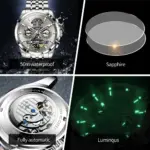 reloj mecánico automático para hombre, cronógrafo de pulsera multifunción, de lujo, clásico, de negocios, luminoso, Original, nuevo 6 reloj mecánico automático para hombre, cronógrafo de pulsera multifunción, de lujo, clásico, de negocios, luminoso, Original, nuevo 6