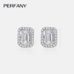 pendientes de moissanita con esmeralda/corte de radiación para mujer, joyería de boda de diamante de imitación Rectangular de plata pura S925, 2 quilates 5 pendientes de moissanita con esmeralda/corte de radiación para mujer, joyería de boda de diamante de imitación Rectangular de plata pura S925, 2 quilates 5