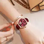 Reloj de malla de acero inoxidable para mujer, Accesorio luminoso de lujo, resistente al agua, de cuarzo, color oro rosa, 2022 6