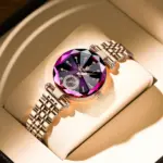 Reloj para mujer, diseño de joyería de lujo, relojes de pulsera de cuarzo de acero y oro rosa, relojes de moda impermeables para mujer 1