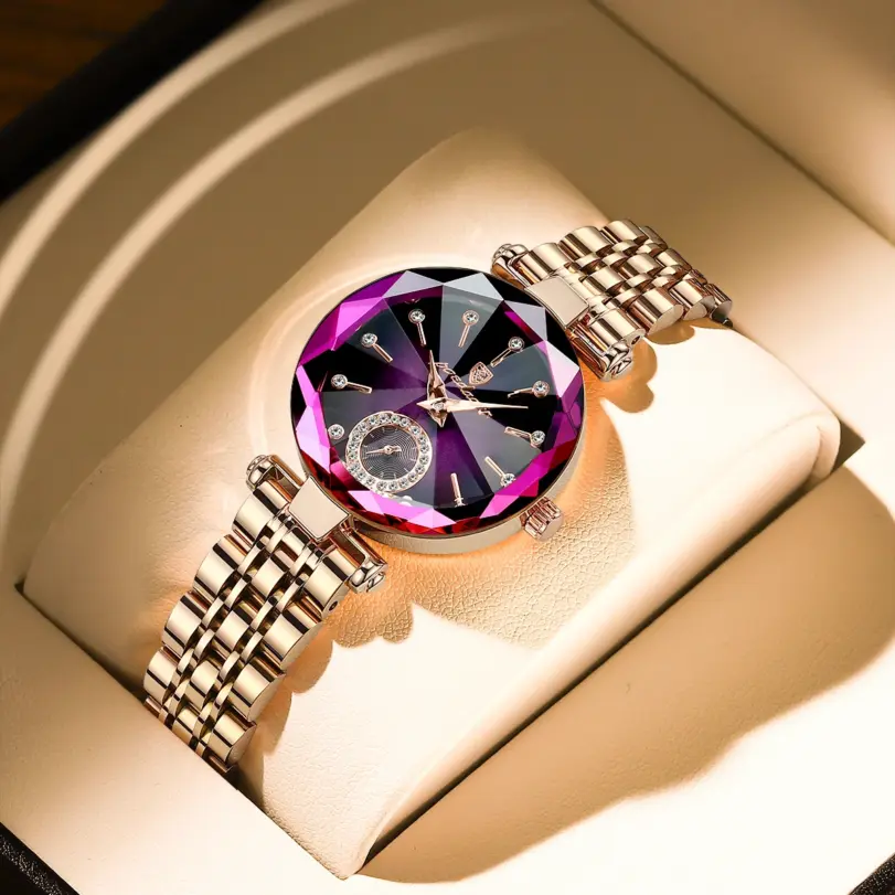 Reloj para mujer, diseño de joyería de lujo, relojes de pulsera de cuarzo de acero y oro rosa, relojes de moda impermeables para mujer 1 Reloj para mujer, diseño de joyería de lujo, relojes de pulsera de cuarzo de acero y oro rosa, relojes de moda impermeables para mujer 1