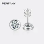 Pendientes de moissanita de 0,3-1 quilates para mujer, pendientes redondos de plata pura S925 con diamantes de laboratorio, joyería de moda 4