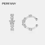 0.64CT todos los pendientes de Clip de moissanita para mujer 100% plata pura diseño minimalista diamante de laboratorio joyería de fiesta de Hip Hop 5