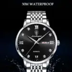 Poedagar-reloj de cuarzo para hombre, cronógrafo de lujo, de acero inoxidable, luminoso, resistente al agua, para negocios 2