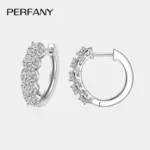 pendientes de aro de moissanita para mujer, 100% de plata pura, diamante de laboratorio, elegante, alta joyería, regalo de fiesta 4
