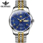reloj mecánico automático de diamante Real para hombre, marca superior suiza, espejo de cristal de zafiro de lujo, calendario resistente al agua luminoso 5