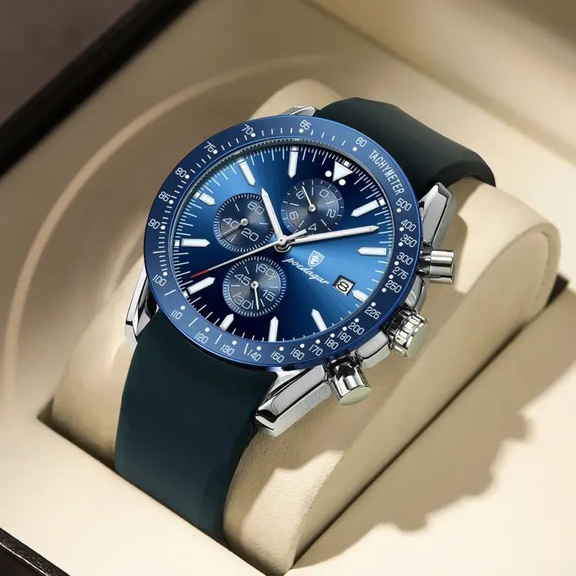 Reloj para hombre, cronógrafo deportivo a la moda, relojes de cuarzo de silicona, reloj de pulsera de lujo resistente al agua con fecha luminosa para hombre 1 Reloj para hombre, cronógrafo deportivo a la moda, relojes de cuarzo de silicona, reloj de pulsera de lujo resistente al agua con fecha luminosa para hombre 1