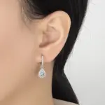 pendientes de moissanita con corte de pera para mujer, 1CT, plata pura S925, diamantes cultivados en laboratorio, joyería de boda elegante 2