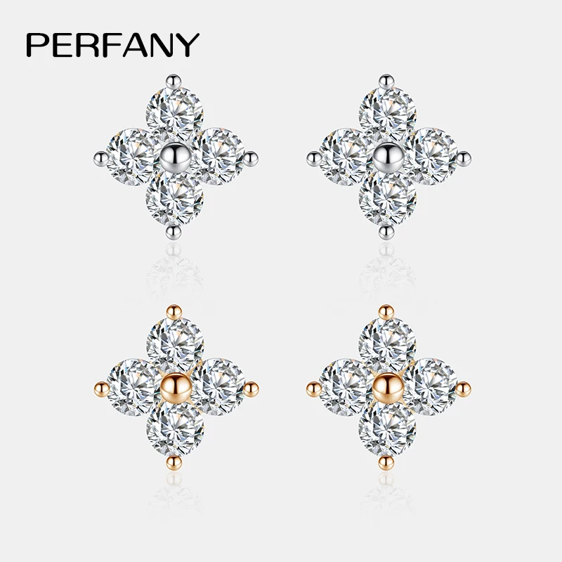 pendientes de tuerca de moissanita para mujer, plata pura S925, trébol clásico, diamante de laboratorio, joyería de boda de lujo 1 pendientes de tuerca de moissanita para mujer, plata pura S925, trébol clásico, diamante de laboratorio, joyería de boda de lujo 1