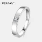Anillo de moissanita de corte cuadrado de princesa de 0,3 quilates para hombres y mujeres, joyería de boda de pareja de diamantes de laboratorio de plata pura S925 4