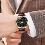 POEDAGAR-relojes ultrafinos para hombre, pulsera de cuero de alta calidad, de lujo, resistente al agua, luminoso, con fecha, informal de negocios 6
