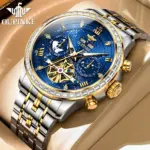 Reloj de pulsera para hombre, accesorio Masculino con mecanismo automático de Tourbillon, cristal de zafiro, calendario perpetuo, marca de lujo 1