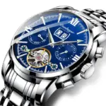 Reloj de negocios reloj Tourbillon mecánico automático para hombre, relojes deportivos de acero inoxidable a la moda de lujo, reloj Masculino 6