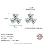 Pendientes de moissanita de 0,6 quilates para mujer, pétalos de plata pura S925, pendientes de diamantes de laboratorio, regalos de joyería de boda a la moda 3