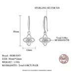 0.08CT Moissanite trébol gota pendiente mujeres S925 plata pura laboratorio cultivar diamante joyería de boda de moda ﻿ 3