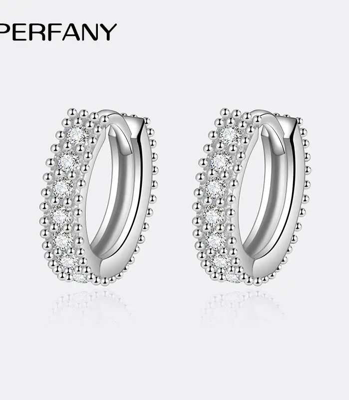 Pendientes de moissanita de 0,14 quilates para mujer, plata pura S925, diamantes cultivados en laboratorio, joyería de boda a la moda, regalos de fiesta 1