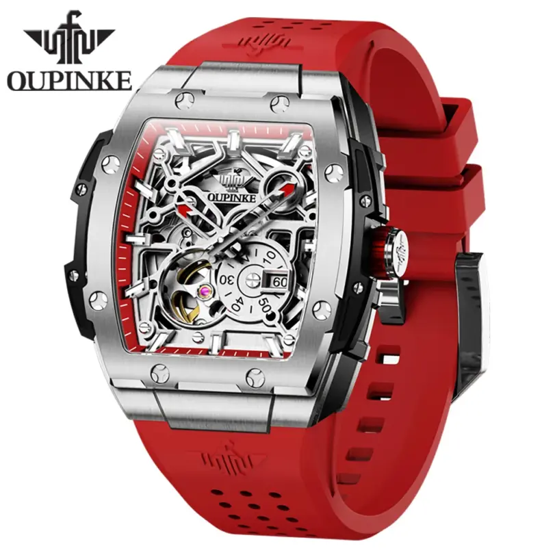 Reloj Automático para hombre, cronógrafo mecánico luminoso, movimiento ahuecado Original, zafiro, esfera de segunda esfera independiente, Tonneau 1 Reloj Automático para hombre, cronógrafo mecánico luminoso, movimiento ahuecado Original, zafiro, esfera de segunda esfera independiente, Tonneau 1