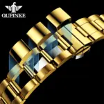 reloj mecánico automático de marca de lujo para hombre, relojes de pulsera impermeables de acero inoxidable con movimiento suizo de diamante Real de 5bar 5