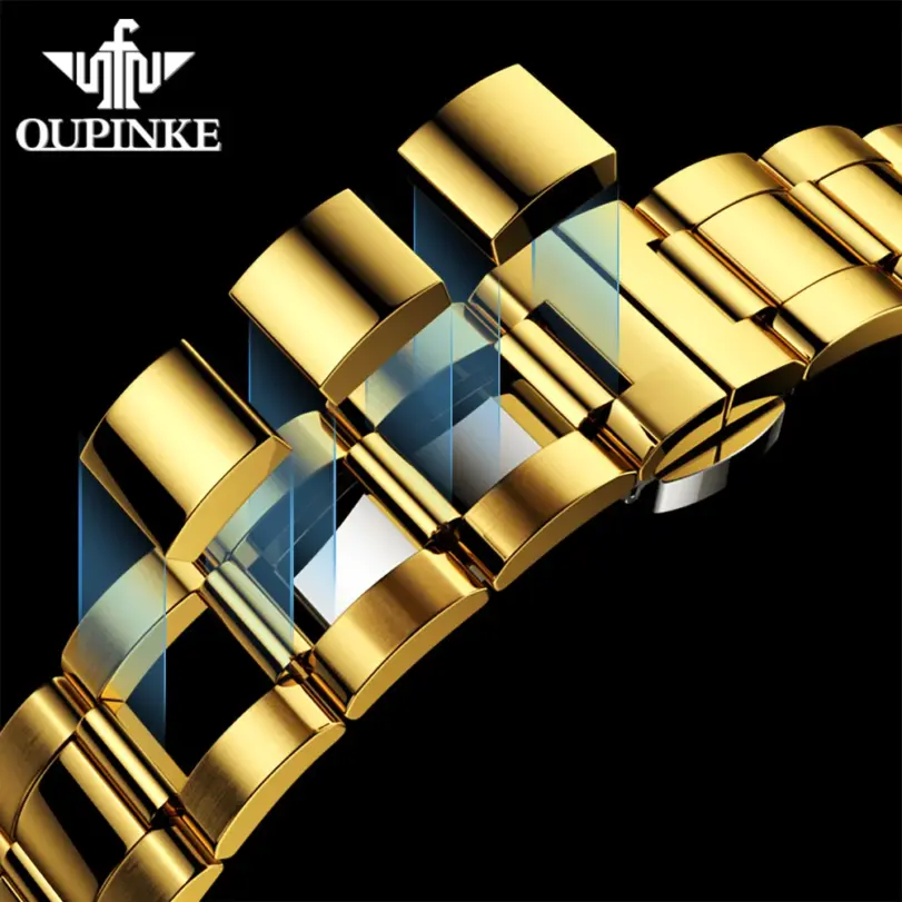 reloj mecánico automático de marca de lujo para hombre, relojes de pulsera impermeables de acero inoxidable con movimiento suizo de diamante Real de 5bar 5