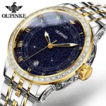 reloj mecánico automático para hombre, diseño de estrella y diamante, reloj de pulsera luminoso resistente al agua para hombre, reloj de lujo 3203 para hombre 1