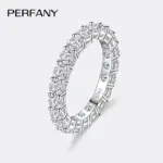 Anillo de moissanita completo de 3mm para mujer, plata pura S925, diamante eterno, anillo de compromiso apilable, joyería de lujo 1