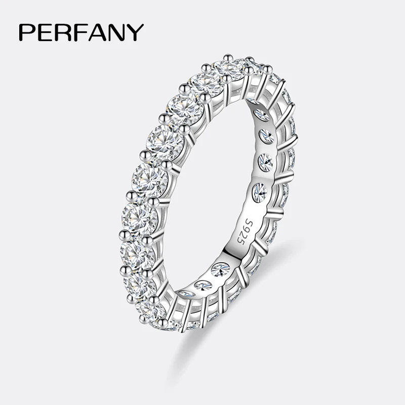 Anillo de moissanita completo de 3mm para mujer, plata pura S925, diamante eterno, anillo de compromiso apilable, joyería de lujo 1 Anillo de moissanita completo de 3mm para mujer, plata pura S925, diamante eterno, anillo de compromiso apilable, joyería de lujo 1
