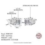 pendientes de tuerca de moissanita con corte de Esmeralda radiante para mujer, joyería de boda de moda con diamantes de laboratorio de corazón de plata pura S925 3