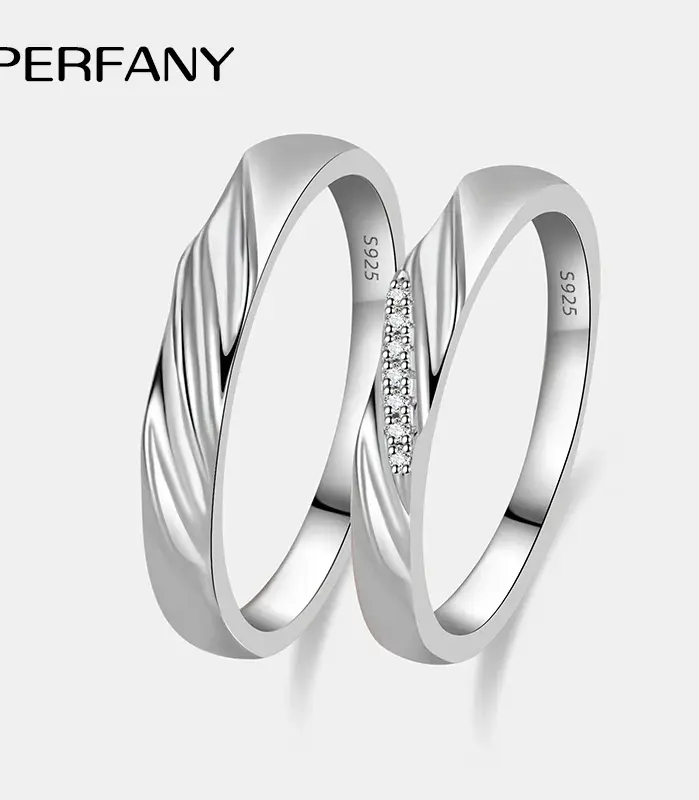 S925 anillo de moissanita de plata pura para mujeres y hombres, anillo clásico para parejas, joyería de boda, regalo de Navidad 1