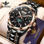marca de tungsteno reloj mecánico automático hombre de lujo 5ATM luminoso impermeable calendario fase lunar reloj masculino 3238 2 marca de tungsteno reloj mecánico automático hombre de lujo 5ATM luminoso impermeable calendario fase lunar reloj masculino 3238 2