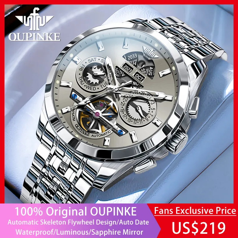 reloj mecánico automático para hombre, cronógrafo de pulsera multifunción, de lujo, clásico, de negocios, luminoso, Original, nuevo 1 reloj mecánico automático para hombre, cronógrafo de pulsera multifunción, de lujo, clásico, de negocios, luminoso, Original, nuevo 1