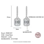 pendientes de moissanita con corte de Esmeralda radiante para mujer, plata pura S925, diamantes cultivados en laboratorio, joyería de boda de lujo 3 pendientes de moissanita con corte de Esmeralda radiante para mujer, plata pura S925, diamantes cultivados en laboratorio, joyería de boda de lujo 3