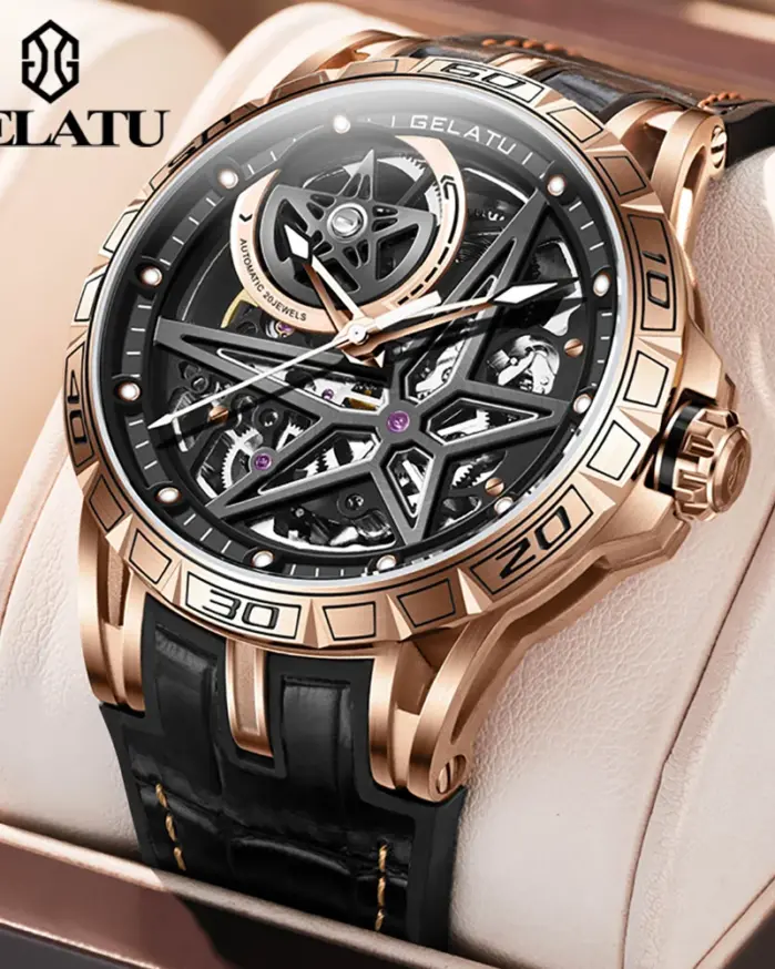 nuevos relojes para hombre, mecánico automático, resistente al agua, Esfera Grande, zafiro, esqueleto luminoso, reloj de pulsera para hombre, Montre Homme 1