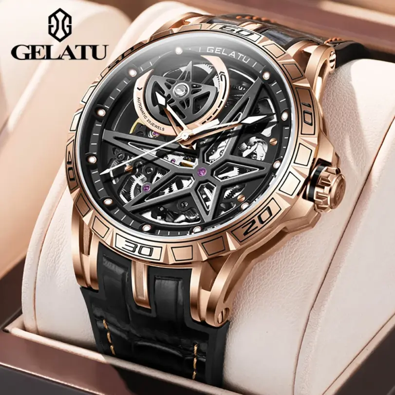 nuevos relojes para hombre, mecánico automático, resistente al agua, Esfera Grande, zafiro, esqueleto luminoso, reloj de pulsera para hombre, Montre Homme 1 nuevos relojes para hombre, mecánico automático, resistente al agua, Esfera Grande, zafiro, esqueleto luminoso, reloj de pulsera para hombre, Montre Homme 1