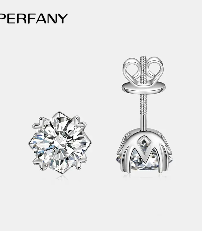 0,3-2CT pendientes de moissanita para mujer S925 plata pura brillante laboratorio cultivar diamante moda alta joyería 1