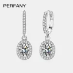 pendientes de gota de moissanita de corte ovalado de 1CT para mujer, plata pura S925, diamantes cultivados de laboratorio, joyería de boda de lujo 1 pendientes de gota de moissanita de corte ovalado de 1CT para mujer, plata pura S925, diamantes cultivados de laboratorio, joyería de boda de lujo 1