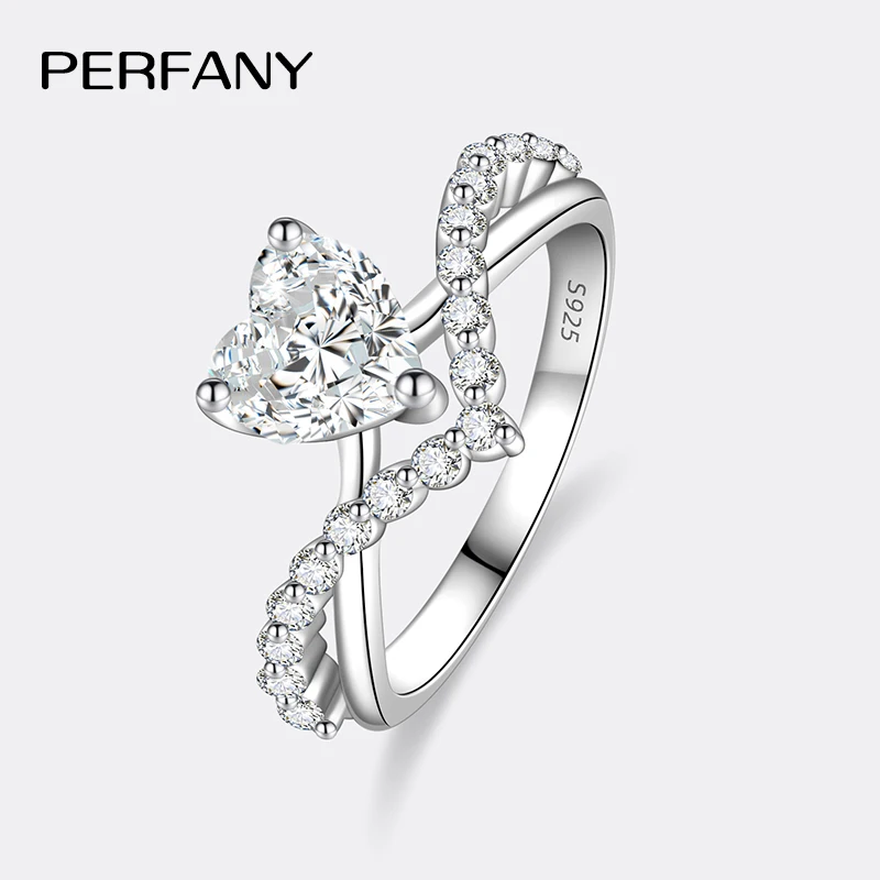 Anillo de moissanita con corte de corazón de 1CT para mujer, plata pura S925, diamante de laboratorio, joyería de boda elegante de lujo 1 Anillo de moissanita con corte de corazón de 1CT para mujer, plata pura S925, diamante de laboratorio, joyería de boda elegante de lujo 1