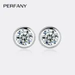 Pendientes de moissanita de 0,3-1 quilates para mujer, pendientes redondos de plata pura S925 con diamantes de laboratorio, joyería de moda 5