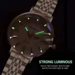 Reloj para mujer, malla de acero inoxidable, oro rosa, Simple, resistente al agua, relojes luminosos para mujer, relojes de cuarzo de lujo elegantes 4