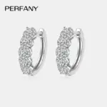 pendientes de aro de moissanita para mujer, 100% de plata pura, diamante de laboratorio, elegante, alta joyería, regalo de fiesta 1