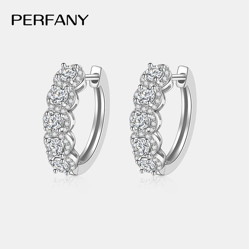 pendientes de aro de moissanita para mujer, 100% de plata pura, diamante de laboratorio, elegante, alta joyería, regalo de fiesta 1 pendientes de aro de moissanita para mujer, 100% de plata pura, diamante de laboratorio, elegante, alta joyería, regalo de fiesta 1