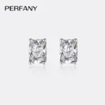 pendientes de moissanita con esmeralda/corte de radiación para mujer, joyería de boda de diamante de laboratorio Rectangular de plata pura S925, 2 quilates 6 pendientes de moissanita con esmeralda/corte de radiación para mujer, joyería de boda de diamante de laboratorio Rectangular de plata pura S925, 2 quilates 6