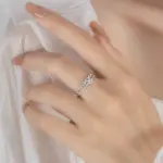 todos los anillos de moissanita mujeres S925 cadena de plata pura doble capa laboratorio diamante joyería de fiesta de lujo 2