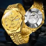 reloj mecánico automático de diamante Real para hombre, marca superior suiza, espejo de cristal de zafiro de lujo, calendario resistente al agua luminoso 2