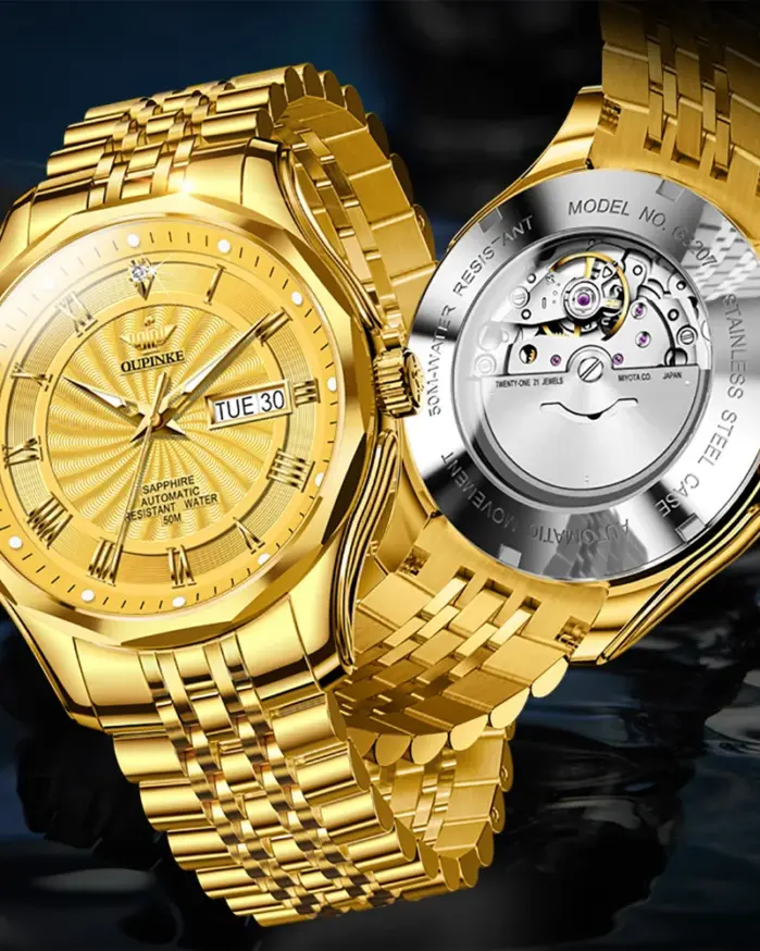 reloj mecánico automático de diamante Real para hombre, marca superior suiza, espejo de cristal de zafiro de lujo, calendario resistente al agua luminoso 2