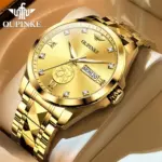 marca superior, escultura de oro Real de lujo, diseño de dragón, reloj mecánico para hombres, movimiento MIYOTA, calendario luminoso automático, semana 1