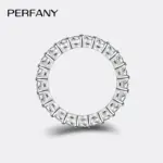 Anillo de moissanita completo de 3mm para mujer, plata pura S925, diamante eterno, anillo de compromiso apilable, joyería de lujo 5