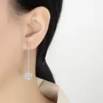 pendientes de gota de moissanita de 1CT para mujer, aretes largos de plata pura S925 con forma de corazón de laboratorio, joyería de fiesta de lujo 2