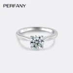 Anillo de compromiso de moissanita para mujer, 0,5/1/2CT, plata pura S925, joyería de boda de diamante con certificado GRA clásico de cuatro garras 4 Anillo de compromiso de moissanita para mujer, 0,5/1/2CT, plata pura S925, joyería de boda de diamante con certificado GRA clásico de cuatro garras 4