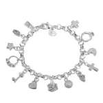 Pulseras de Plata de Ley 925, Regalo de San Valentín, Joyería de Moda, Brazaletes Bonitos para Mujer, Dijes para Boda 6